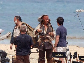 Джонни Депп в гриме Джека Воробья